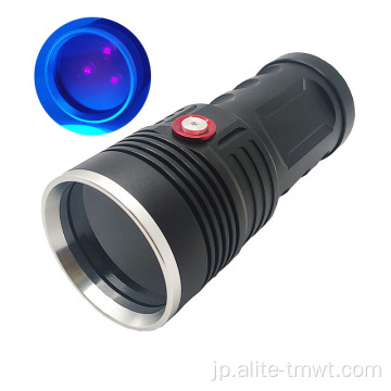 ブラックフィルターLED USB充電式UV懐中電灯60W
